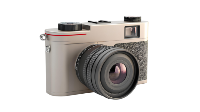 Retro camera on transparent background