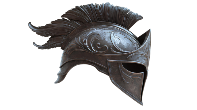 Spartan helmet isolated on transparent background