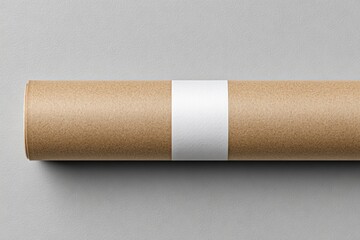 Rolled kraft paper tube with blank white label