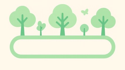 Eco Forest Banner – Minimal Green Trees with Copy Space