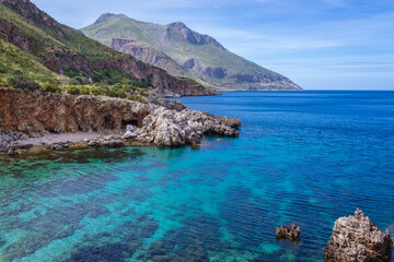 Disa inlet in Zingaro nature reserve on Sicily Island in Italy