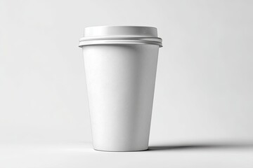 Blank white disposable coffee cup