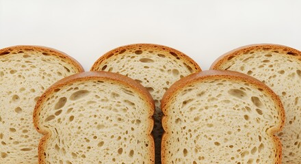 sliced bread on a white background