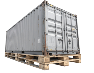 Rustic Cargo Container with Wooden Pallets, Industrial Equipment PNG