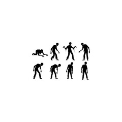 
Zombie silhouette set undead spooky scary 