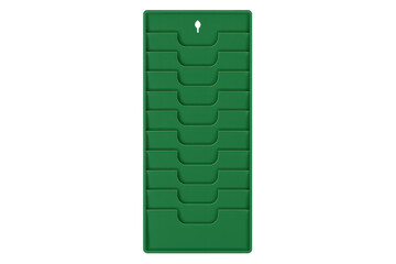 Green time punch card rack for employee attendance