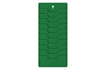 Green time punch card rack for employee attendance