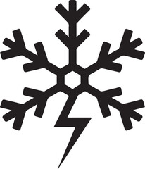 Silhouette snowflake weather icon, simple winter vector design for forecast, cold, and seasonal use.