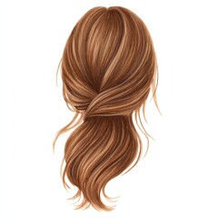 Obraz premium a detailed illustration of a woman's elegant hairstyle, showcasing the beauty of flowing hair with intricate twists and textures