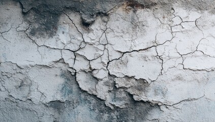 Cracked and Damaged Wall Texture with Peeling Paint.