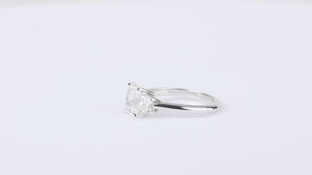 A sparkling diamond ring displayed on a clean white background, ideal for jewelry, luxury, product, and commercial visuals.