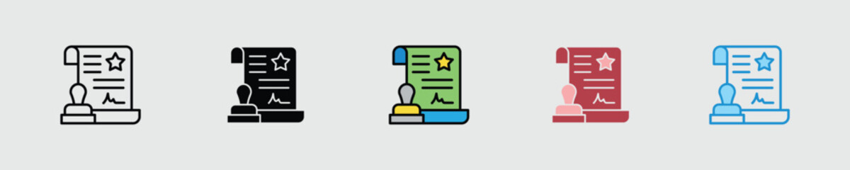 Seal Certificate Multiple Style Icon