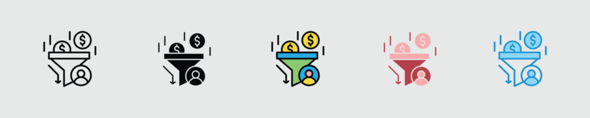 Sales Pipeline Multiple Style Icon