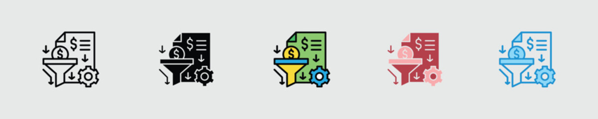 Sales Pipeline Multiple Style Icon