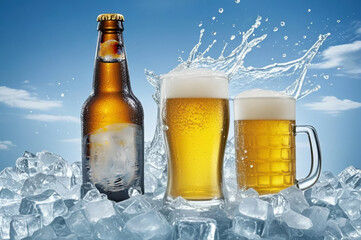 Great Heat solar term iced beer party gathering beverage ad background