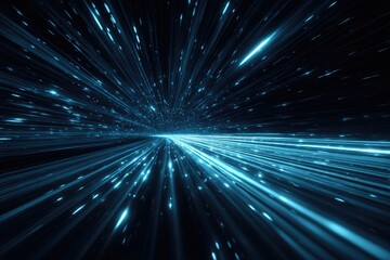 Obraz premium Abstract depiction of rapid movement through a tunnel, evoking a sense of velocity and energy