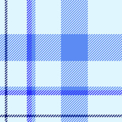 Fototapeta premium Swatch texture tartan seamless, vibrant fabric background plaid. Smooth vector textile check pattern in blue and light colors.