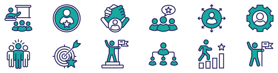 Leadership Icon Set Vector Illustration Collection