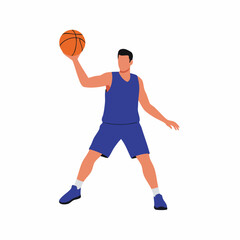 Fototapeta premium Flat Illustration Basketball Player Action Sport and Recreation Design