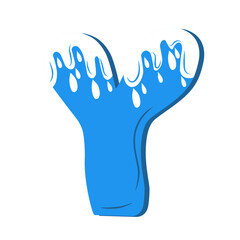 letters with snow flakes