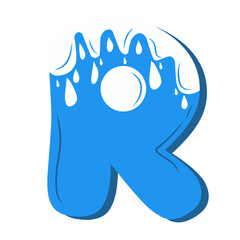 letters with snow flakes