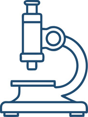 Line icon of a microscope representing a science concept, emphasizing research and exploration in scientific fields.
