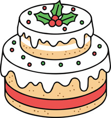 Christmas Cake with Decoration