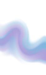 Minimalistic abstract composition with a soft blue and violet gradient wavy stripe on a transparent background, gentle transitions, airy feel, left part of image filled. copy space.