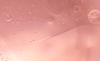 Abstract Pink water bubbles oil background
