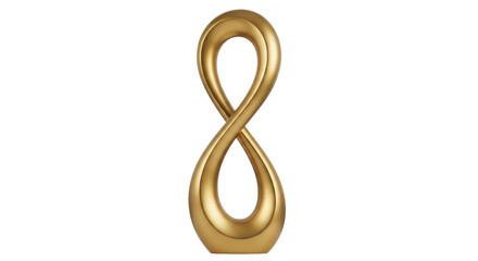 Fototapeta premium Isolated gold sculpture forms an infinity symbol in metal, elegant decorative object