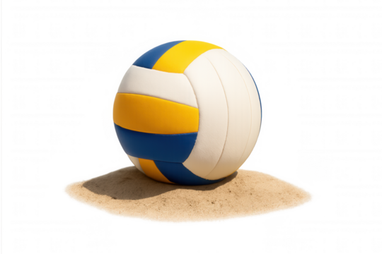 Volleyball on sand for beach sport and summer outdoor activities with transparent background - Powered by Adobe