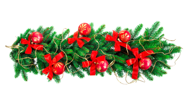 Christmas decoration isolated on transparent background.
