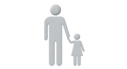 Isolated man and child pictogram holding hands as a sign of guidance, protection, family icon