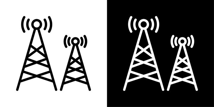 Base Station Icon Of Flat Black And White Style Vector  