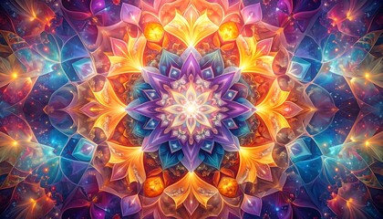 Vibrant Psychedelic Mandala Art.