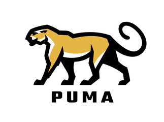 Wild cat. Puma logo.