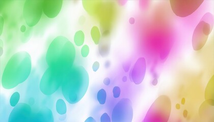 vibrant abstract rainbow bubbles float on soft pastel blur background with airy glow and fluid color transitions ideal for modern wallpaper or banner copy space in digital design