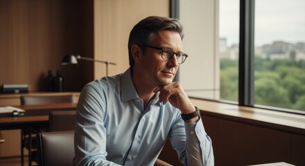 Zelfverzekerde CEO in luxe kantoor