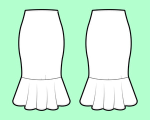 Fitted Flounce Hem Skirt Design