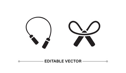 Skipping Rope Icons Fitness and Exercise Symbols
