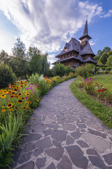 Gateway of famous Barsana Monastery in Maramures region in Romania