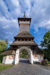 Gateway of famous Barsana Monastery in Maramures region, Romania