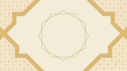 Beautiful islamic background featuring golden geometric frame with arabesque star pattern ideal for ramadan eid mubarak invitations posters banners and cultural celebration projects