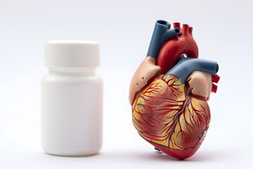 Human Heart and Medicine Bottle Minimal Concept