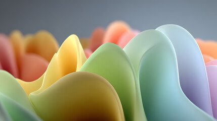 Colorful Abstract 3D Fluid Waves &ndash; Pastel Gradient Flow