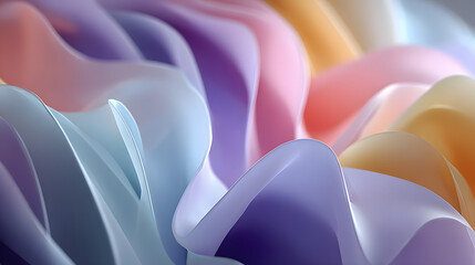 Colorful Abstract 3D Waves Fluid Pastel Background Design