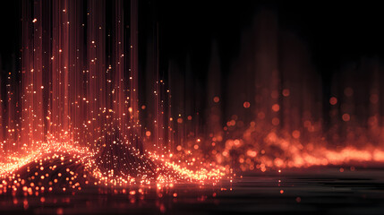 Futuristic Data Flow Abstract Red Light Particle Streams Background