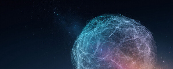 Obraz premium Abstract glowing sphere in deep space. A nebulalike creation with a dreamy look, suitable for projects about the cosmos, future tech, or innovative concepts.