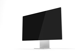 Modern monitor screen mockup on white background, 3d rendering