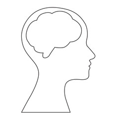 human head silhouette vector illustration.